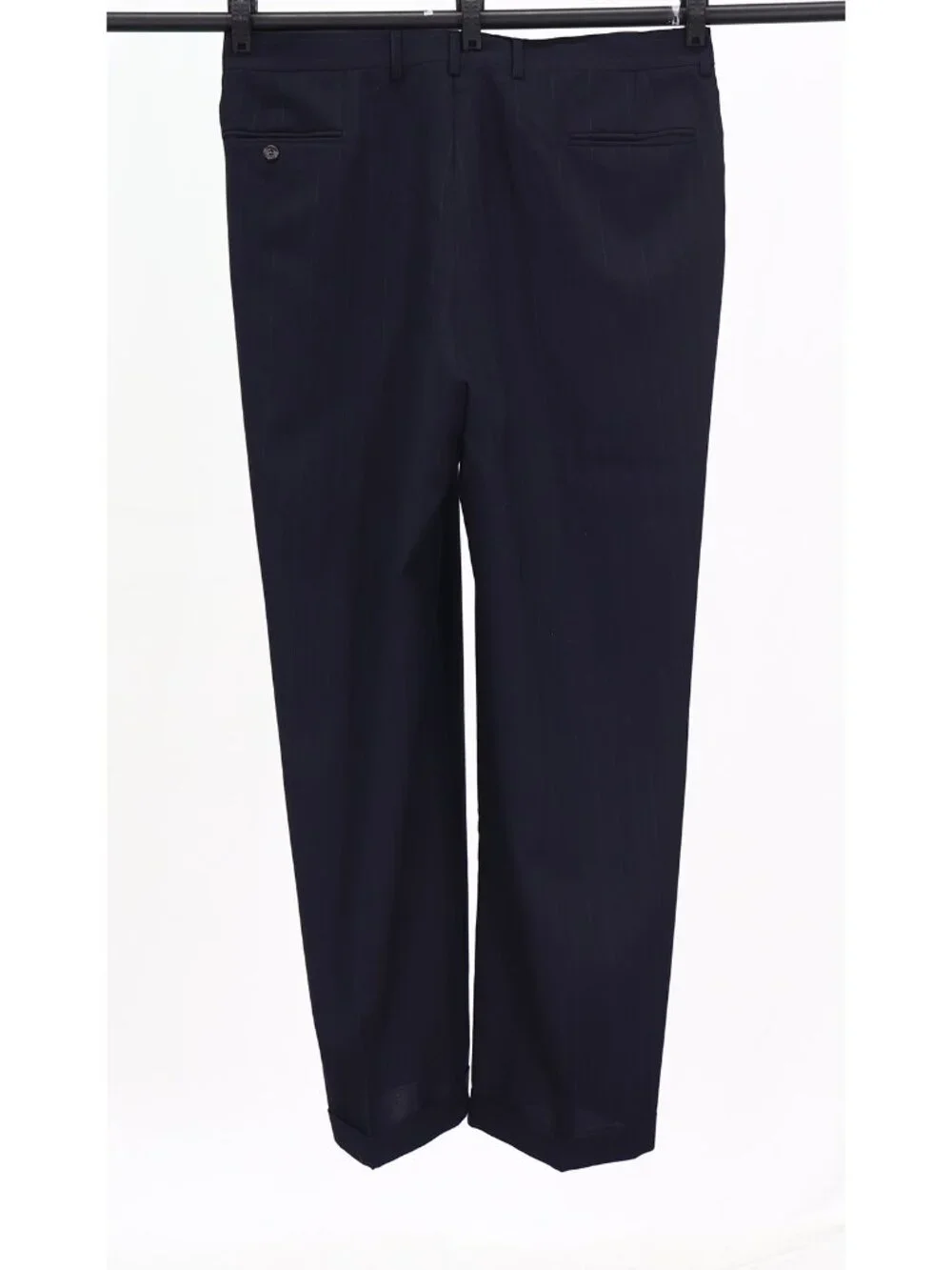 Vintage 1990s 46R 38x31 Navy Full Suit 2-Button Stripe R945